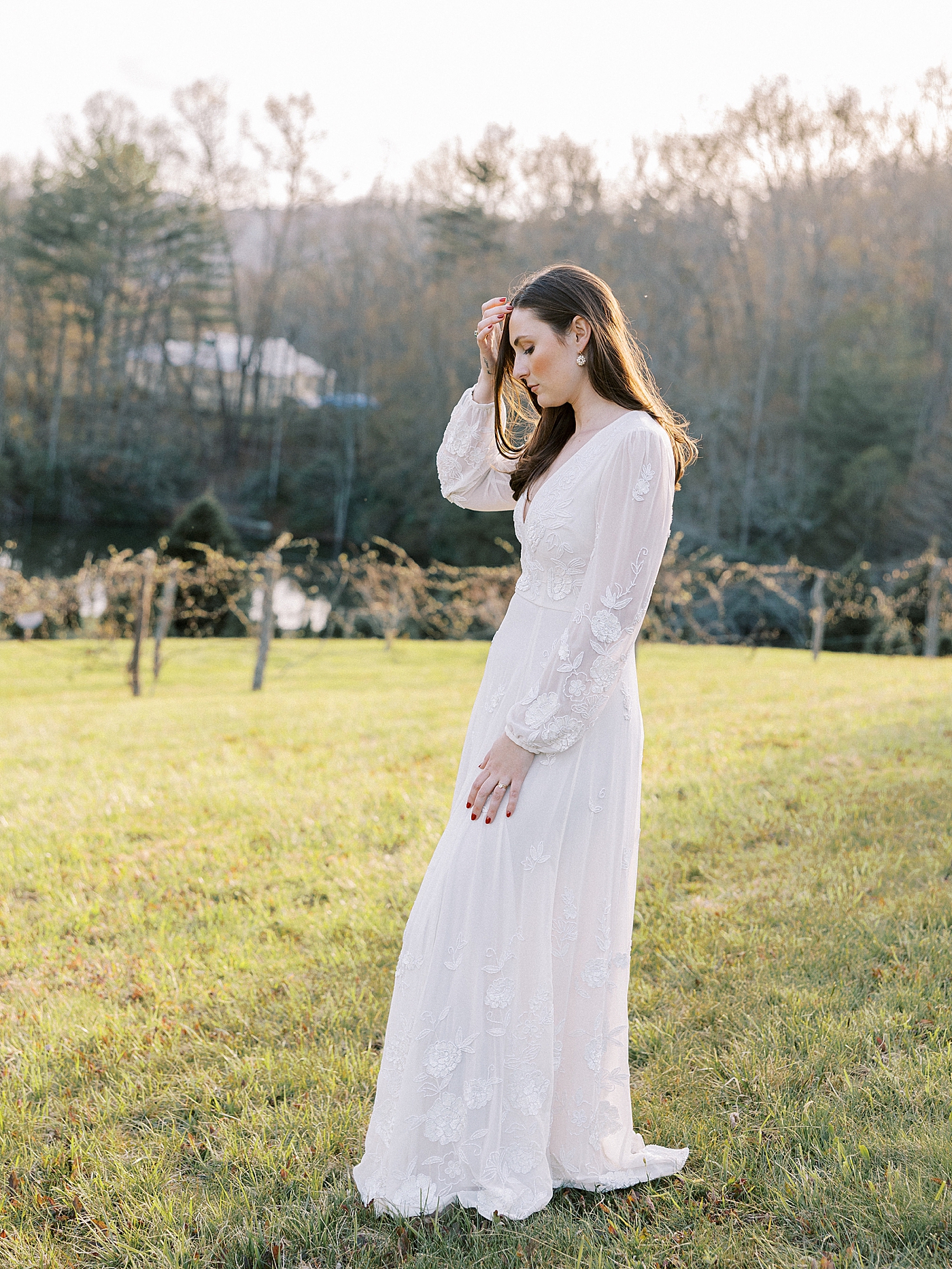 Bride in a white gown after her North Carolina Wedding | Photo by Diane Sotero Photography
